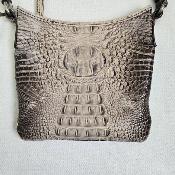 Brahmin Tan/Brown Crocodile Embossed Crossbody Bag - Picture 6 of 11
